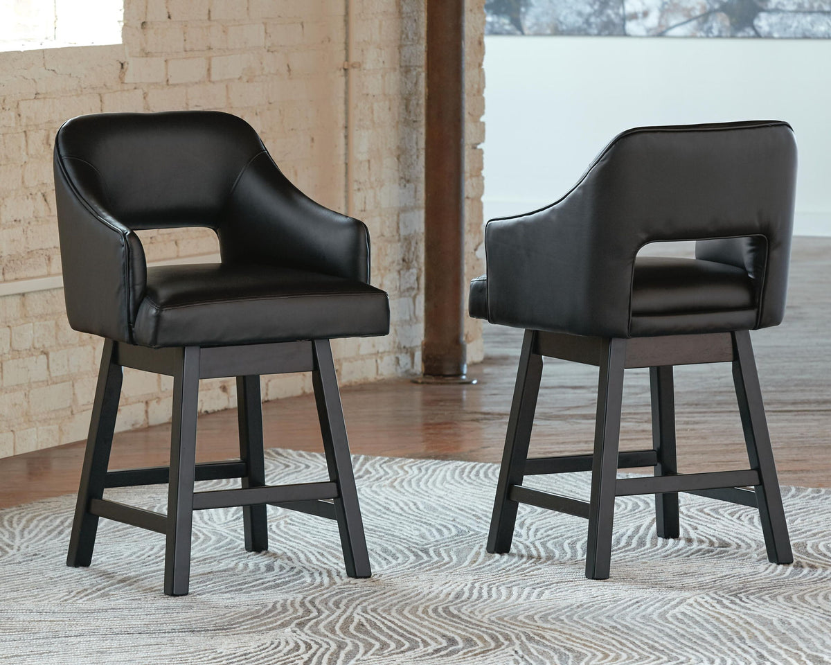 Tallenger - Upholstered Swivel Barstool (Set of 2) by Ashley – view 11