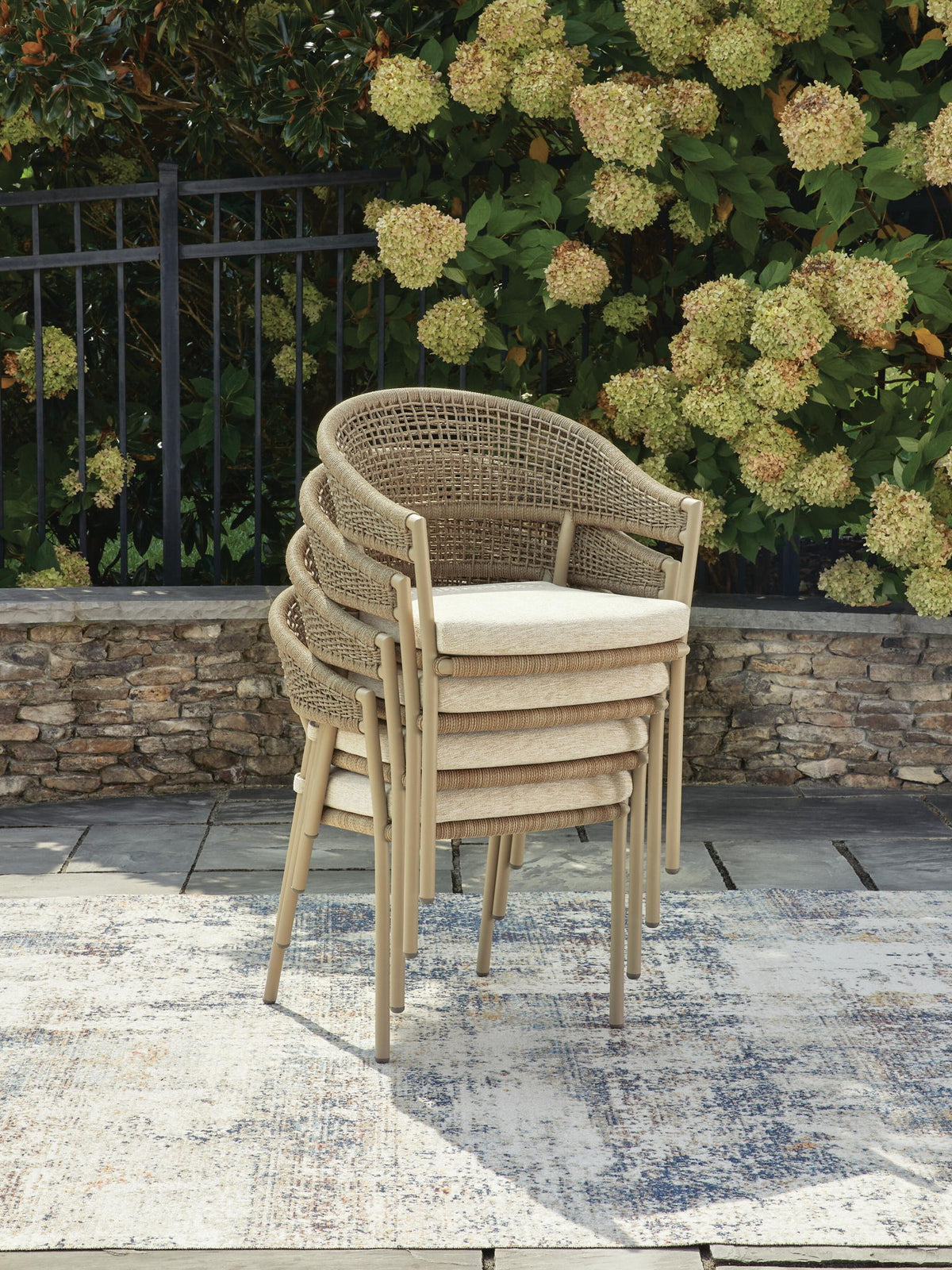 Orchard Beach - Arm Chair With Cushion (Set of 4) - Beige by Ashley – view 4