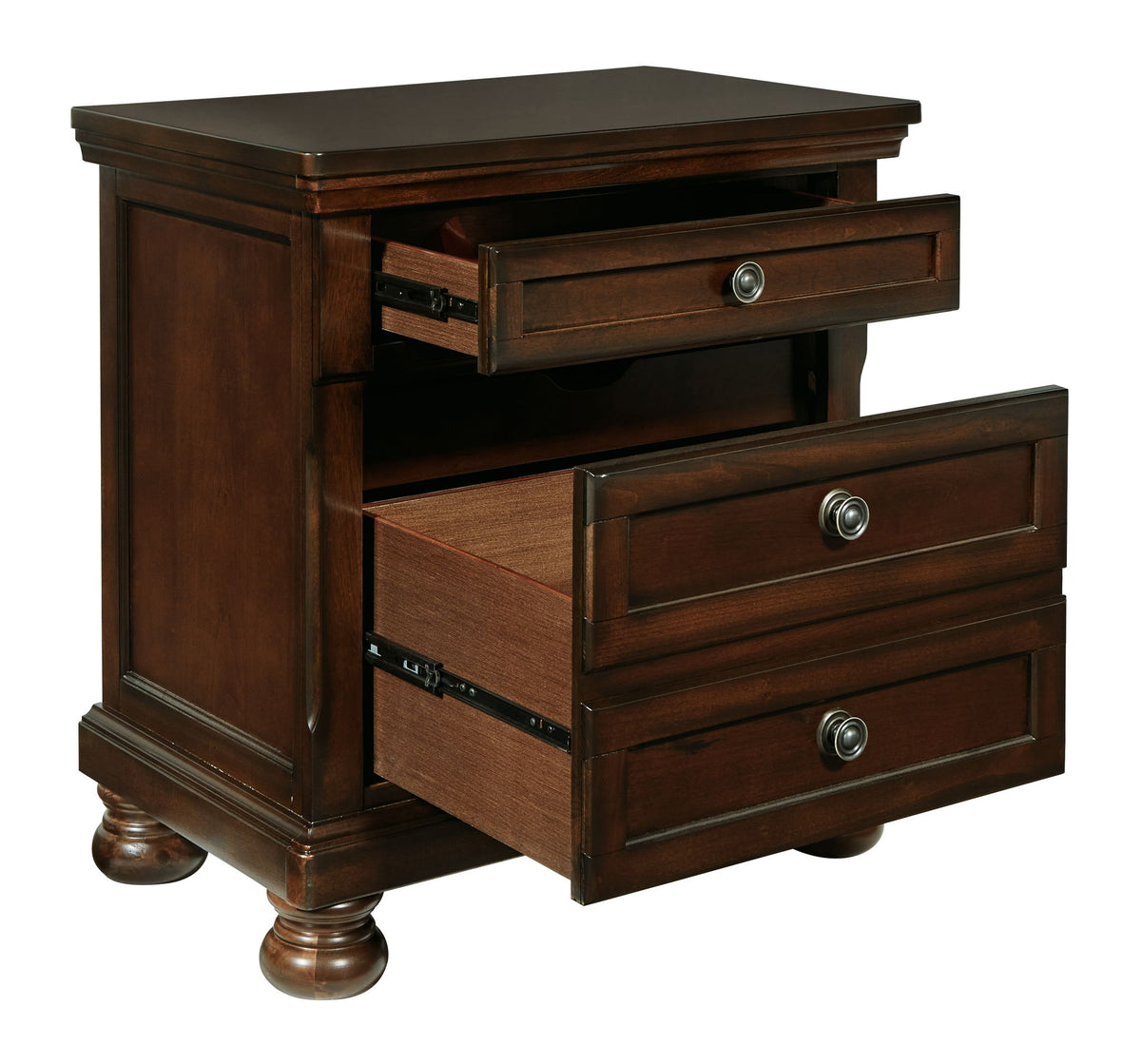 Porter - Two Drawer Night Stand - Dark Brown by Ashley – view 4
