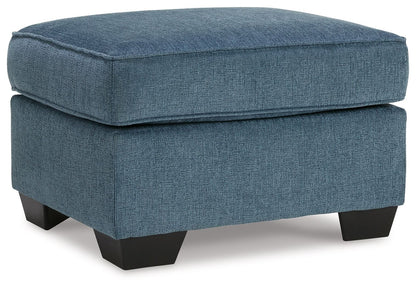 Cashton - Ottoman - Blue by Ashley – Upholstered Ottomans