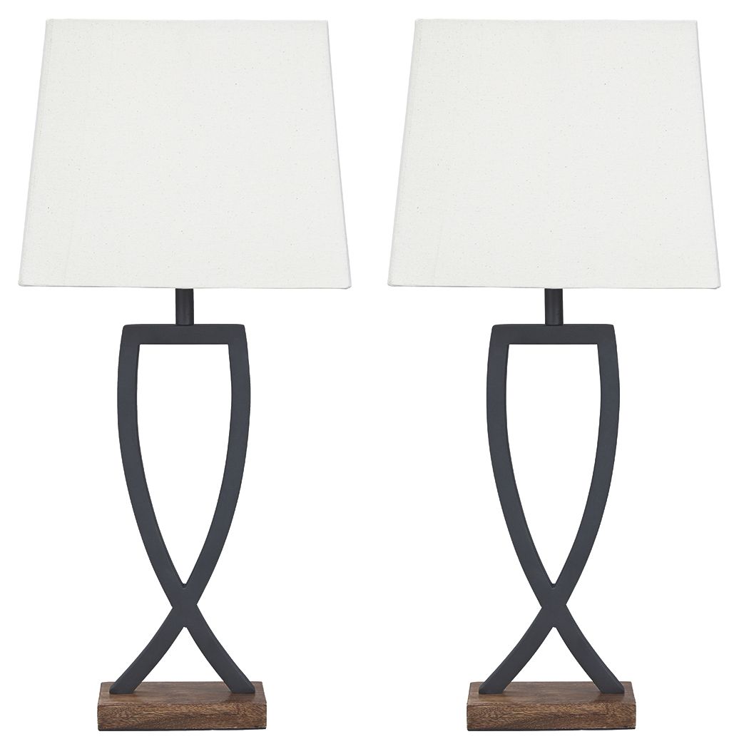 Makara - Metal Table Lamp (Set of 2) - Black / Brown by Ashley – Table Lamps