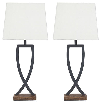 Makara - Metal Table Lamp (Set of 2) - Black / Brown by Ashley – Table Lamps