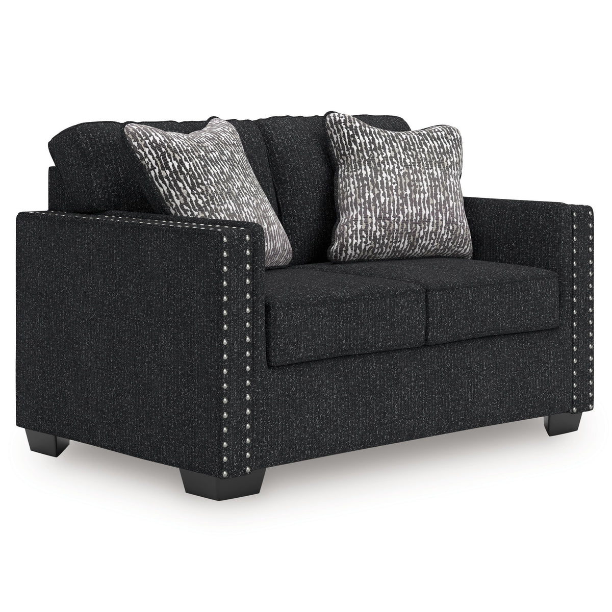 Jasmine Peaks - Loveseat - Coal – Stationary Loveseats