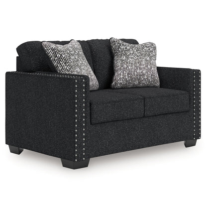 Jasmine Peaks - Loveseat - Coal – Stationary Loveseats