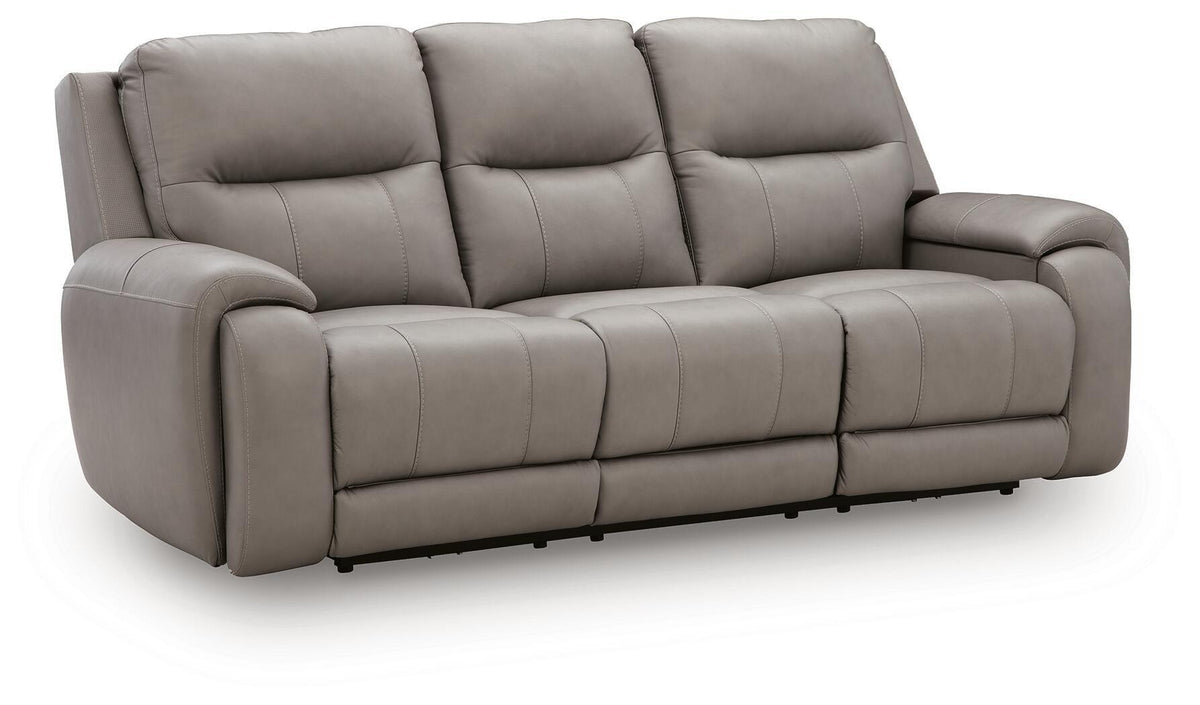 Real Moments - Power Reclining Sofa With Audio Seating - Ash by Ashley – Reclining Sofas