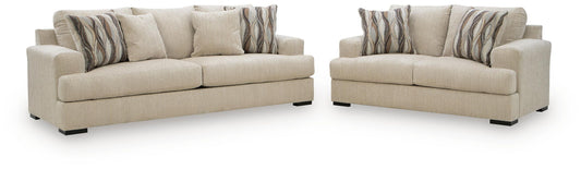 Lofwood - 2 Pc. - Sofa And Loveseat - Oatmeal – Stationary Sofas & Loveseats
