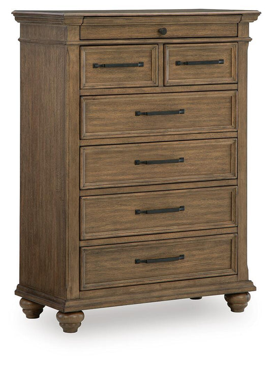 Karallin - Seven Drawer Chest - Medium Brown by Ashley – Accent Chests