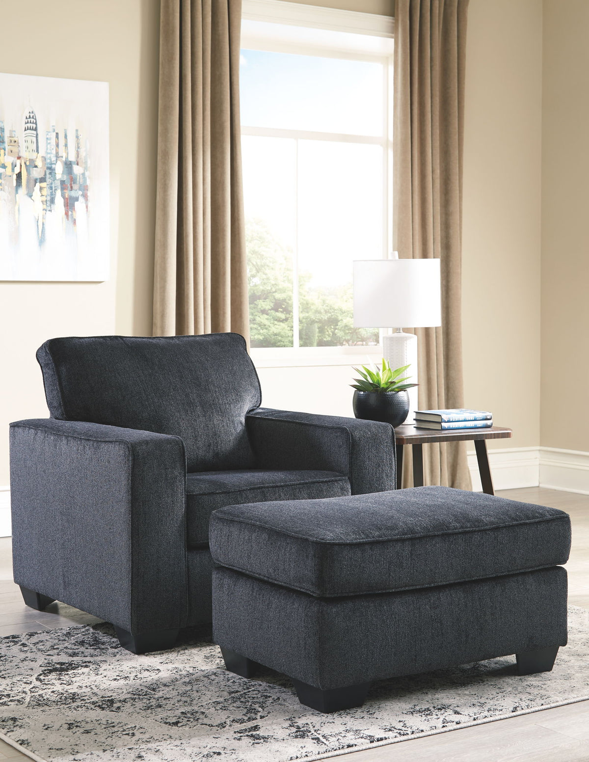 Altari - Living Room Set by Ashley – Stationary Chair & Ottoman