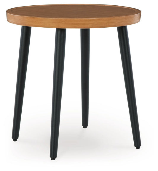 Horizon Hall - Round End Table - Two-tone Brown by Ashley – End Tables