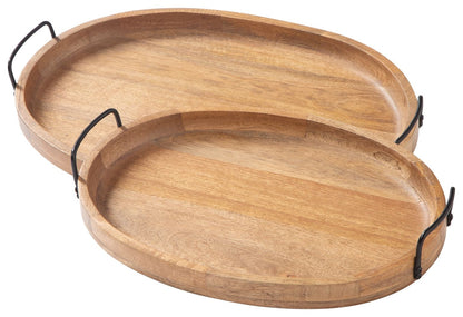 Jocelyne - Tray Set (Set of 2) - Brown / Black by Ashley – Trays