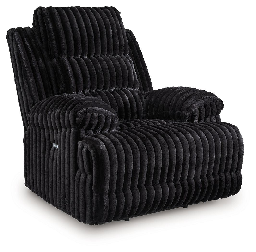 Rhine Falls - Zero Wall Power Recliner - Onyx by Ashley – Reclining Chairs