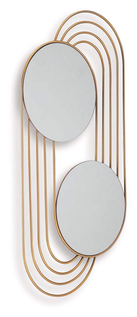 Warrenley - Accent Mirror - Gold Finish by Ashley – view 3