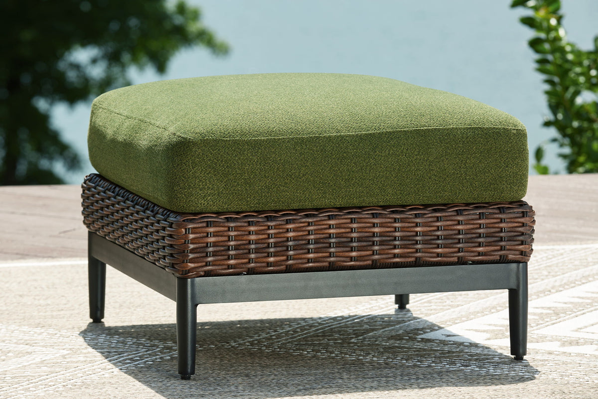 Horizon Hall - Ottoman With Cushion - Brown / Green by Ashley – view 4