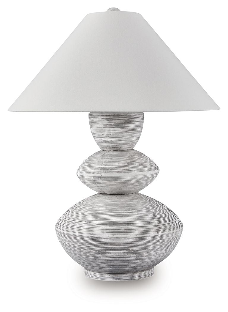Brickdon - Poly Table Lamp - Distressed White by Ashley – Table Lamps