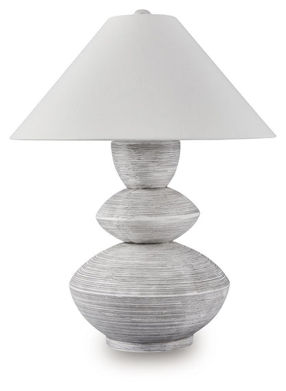 Brickdon - Poly Table Lamp - Distressed White by Ashley – Table Lamps