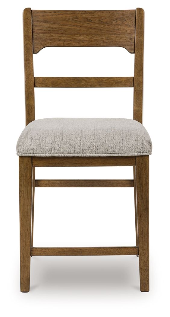 Cabalynn - Upholstered Barstool (Set of 2) - Oatmeal / Light Brown by Ashley – view 4