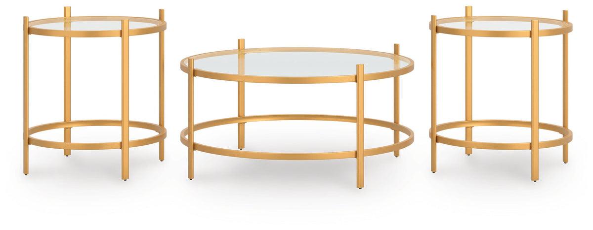 Pearlox - Occasional Table Set (Set of 3) - Gold by Ashley – Table Sets