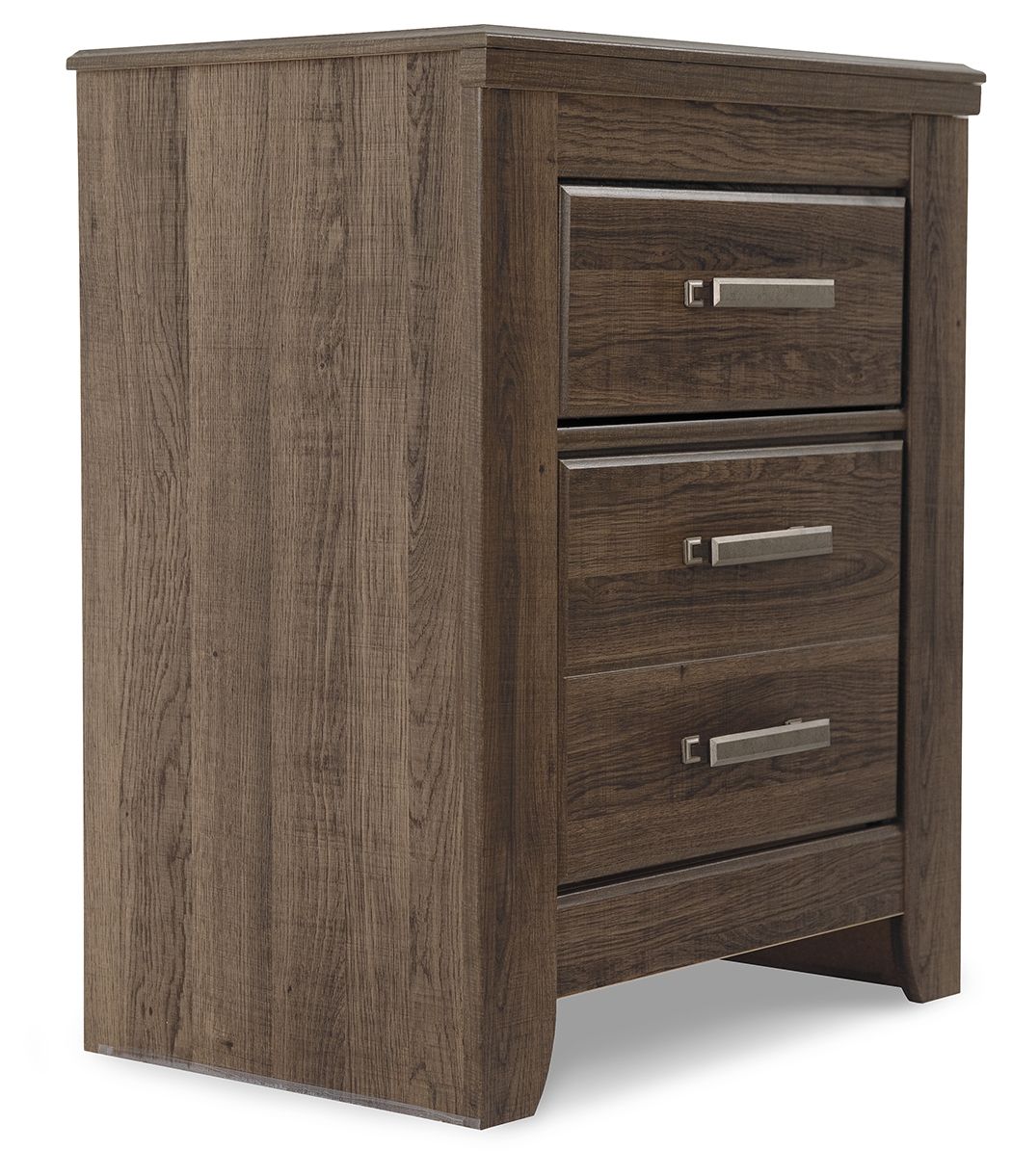 Juararo - Two Drawer Night Stand - Dark Brown by Ashley – Accent Nightstands