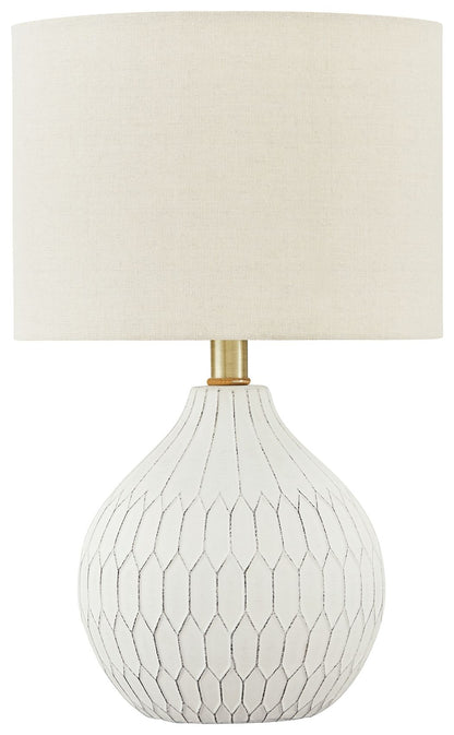 Wardmont - Ceramic Table Lamp  - White by Ashley – Table Lamps