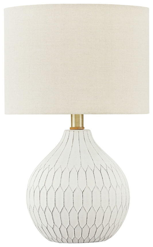 Wardmont - Ceramic Table Lamp  - White by Ashley – Table Lamps