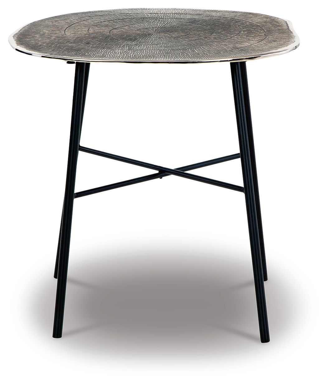 Laverford - Round End Table - Chrome / Black by Ashley – view 3