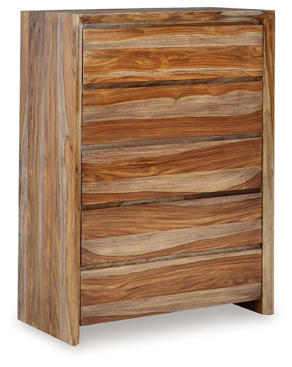 Dressonni - Five Drawer Chest - Brown by Ashley – Accent Chests