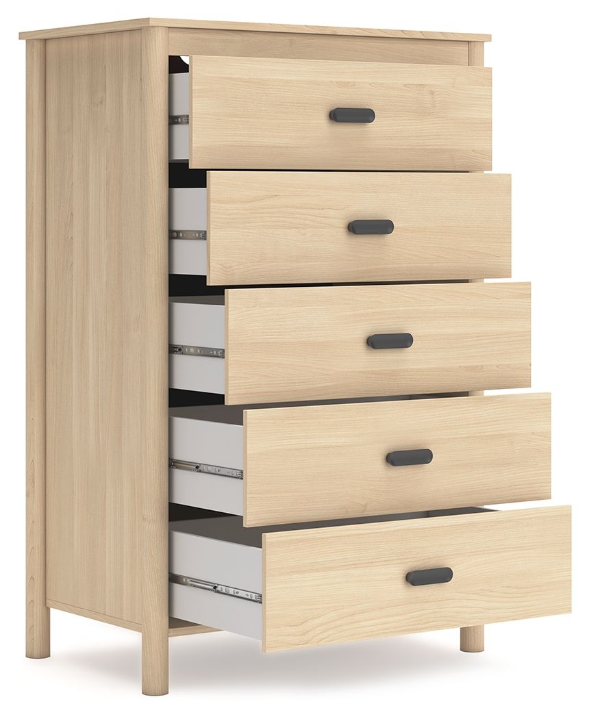 Cabinella - Five Drawer Chest - Tan by Ashley – view 4