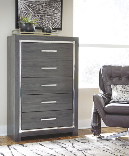 Lodanna - Five Drawer Chest - Gray by Ashley – view 4