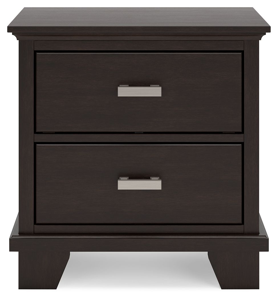 Covetown - Two Drawer Night Stand - Dark Brown by Ashley – Accent Nightstands
