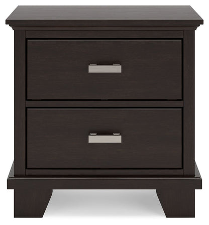 Covetown - Two Drawer Night Stand - Dark Brown by Ashley – Accent Nightstands