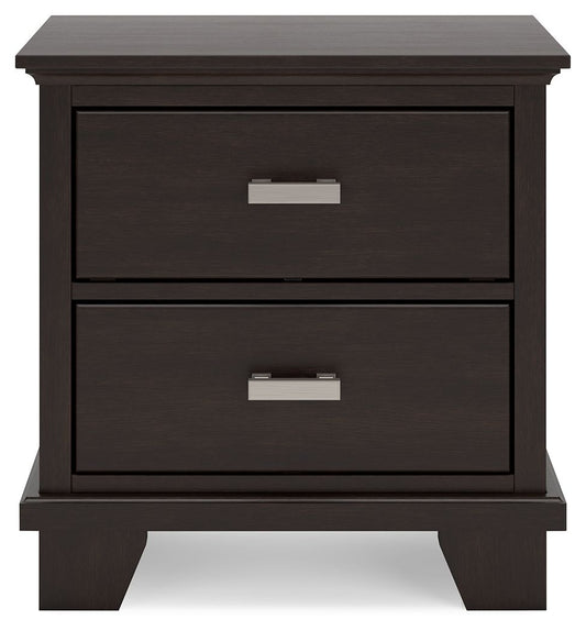 Covetown - Two Drawer Night Stand - Dark Brown by Ashley – Accent Nightstands