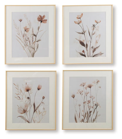 Chettings - Wall Art Set (Set of 4) - Beige / Gray / Blush by Ashley – Canvas Art Sets