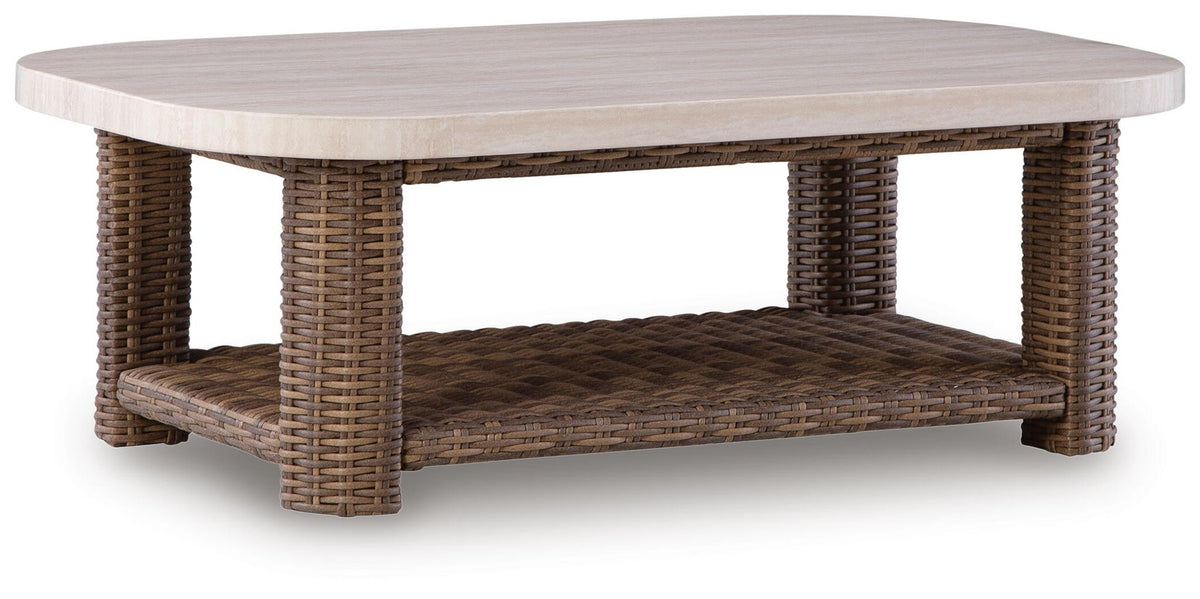 Dolan Creek - Rectangular Cocktail Table - Beige / Brown by Ashley – Coffee Tables