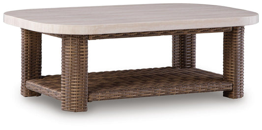 Dolan Creek - Rectangular Cocktail Table - Beige / Brown by Ashley – Coffee Tables