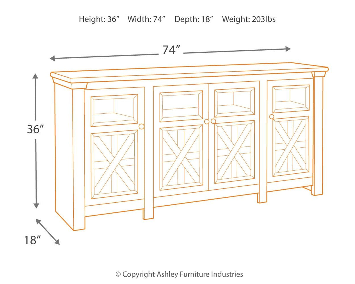 Bolanburg - Extra Large TV Stand - White / Brown / Beige by Ashley – view 3