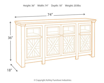 Bolanburg - Extra Large TV Stand - White / Brown / Beige by Ashley – view 3