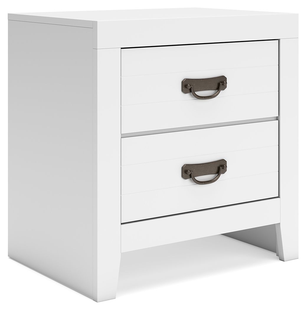 Binterglen - Two Drawer Night Stand - White by Ashley – Accent Nightstands
