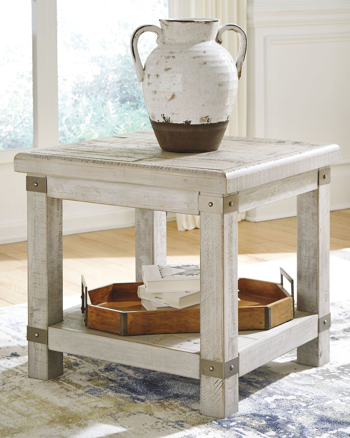 Carynhurst - Rectangular End Table - White Wash Gray by Ashley – view 4