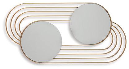 Warrenley - Accent Mirror - Gold Finish by Ashley – view 4
