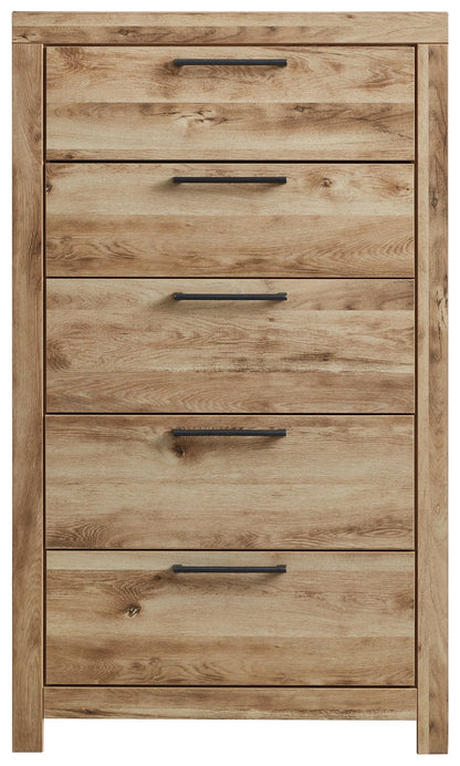 Hyanna - Five Drawer Chest - Tan Brown by Ashley – view 4
