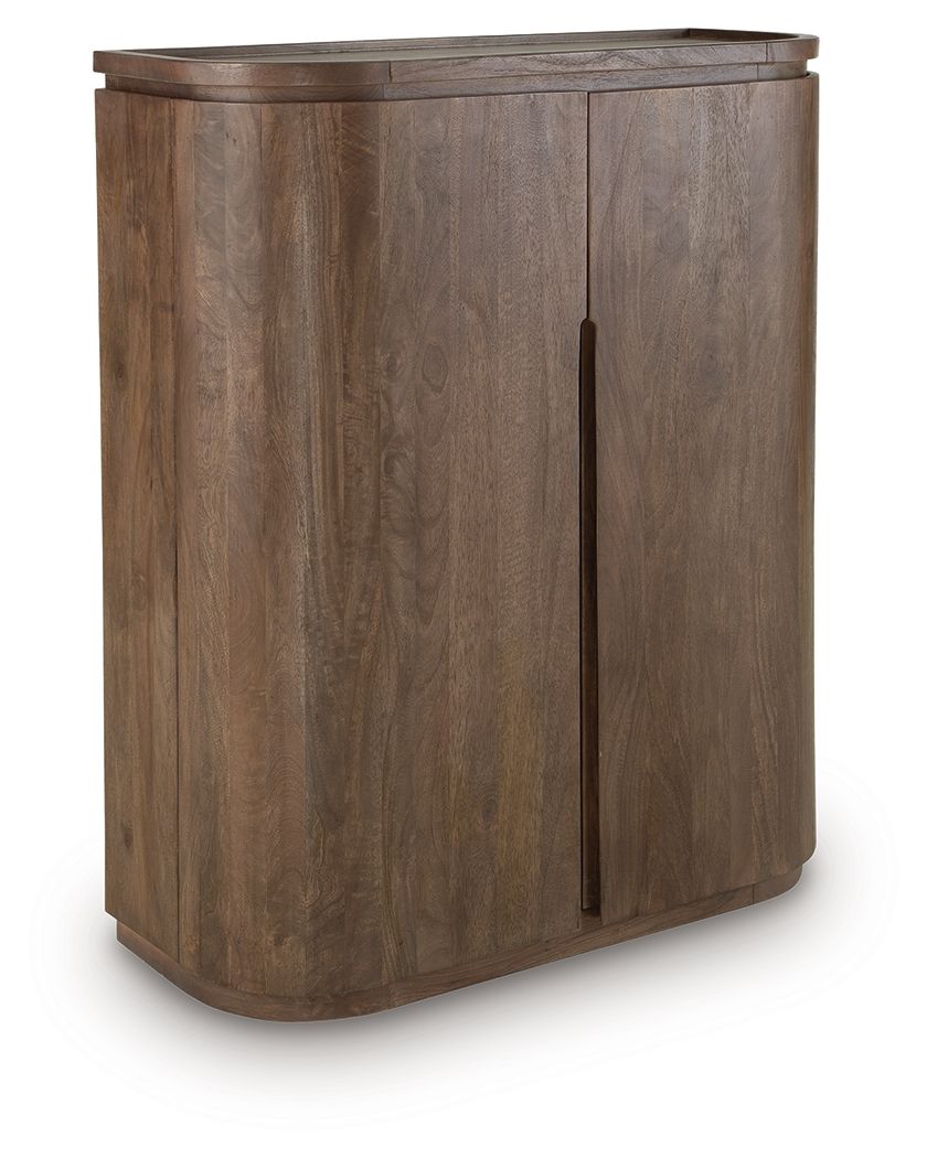 Landermont - Bar Cabinet - Medium Brown by Ashley – Wine Cabinets
