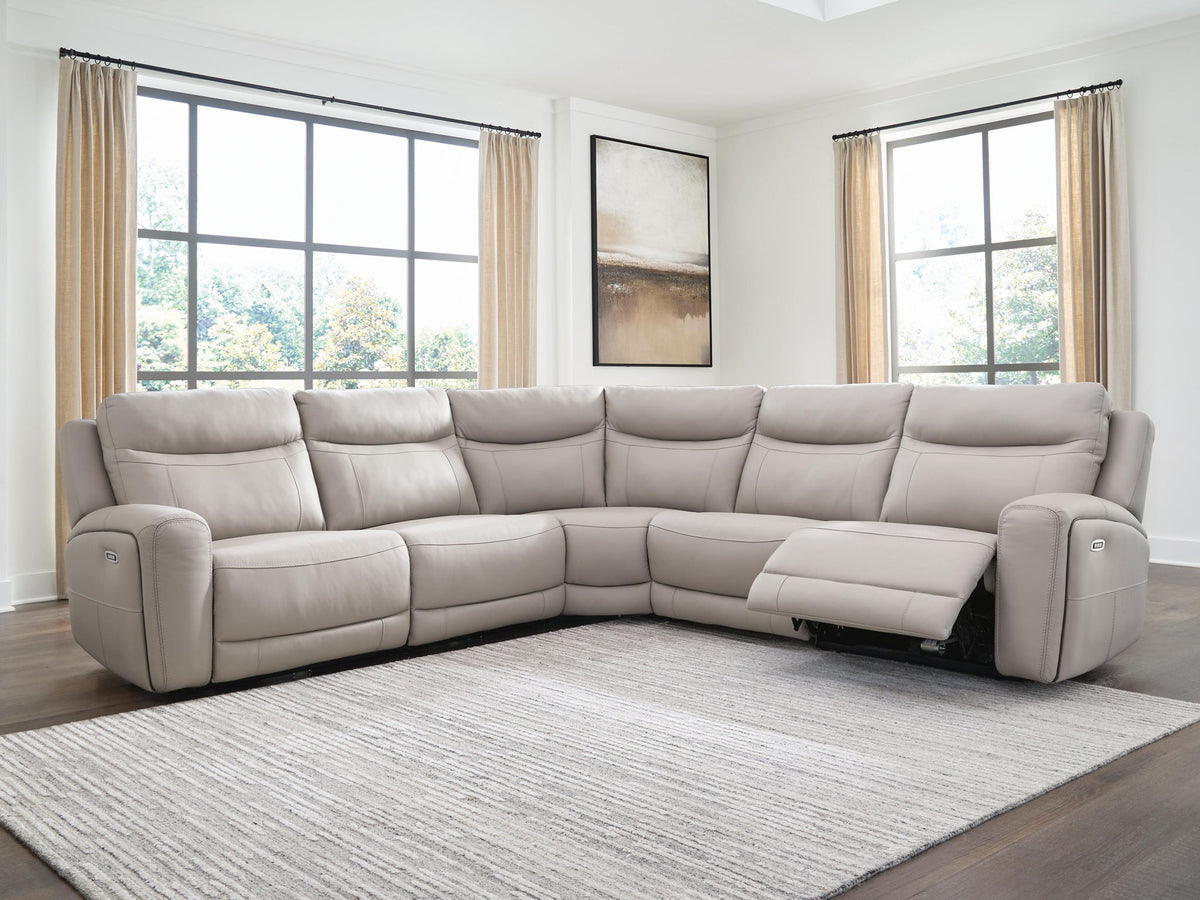 Gravier - 5-Piece Power Reclining Sectional - Gray – view 4