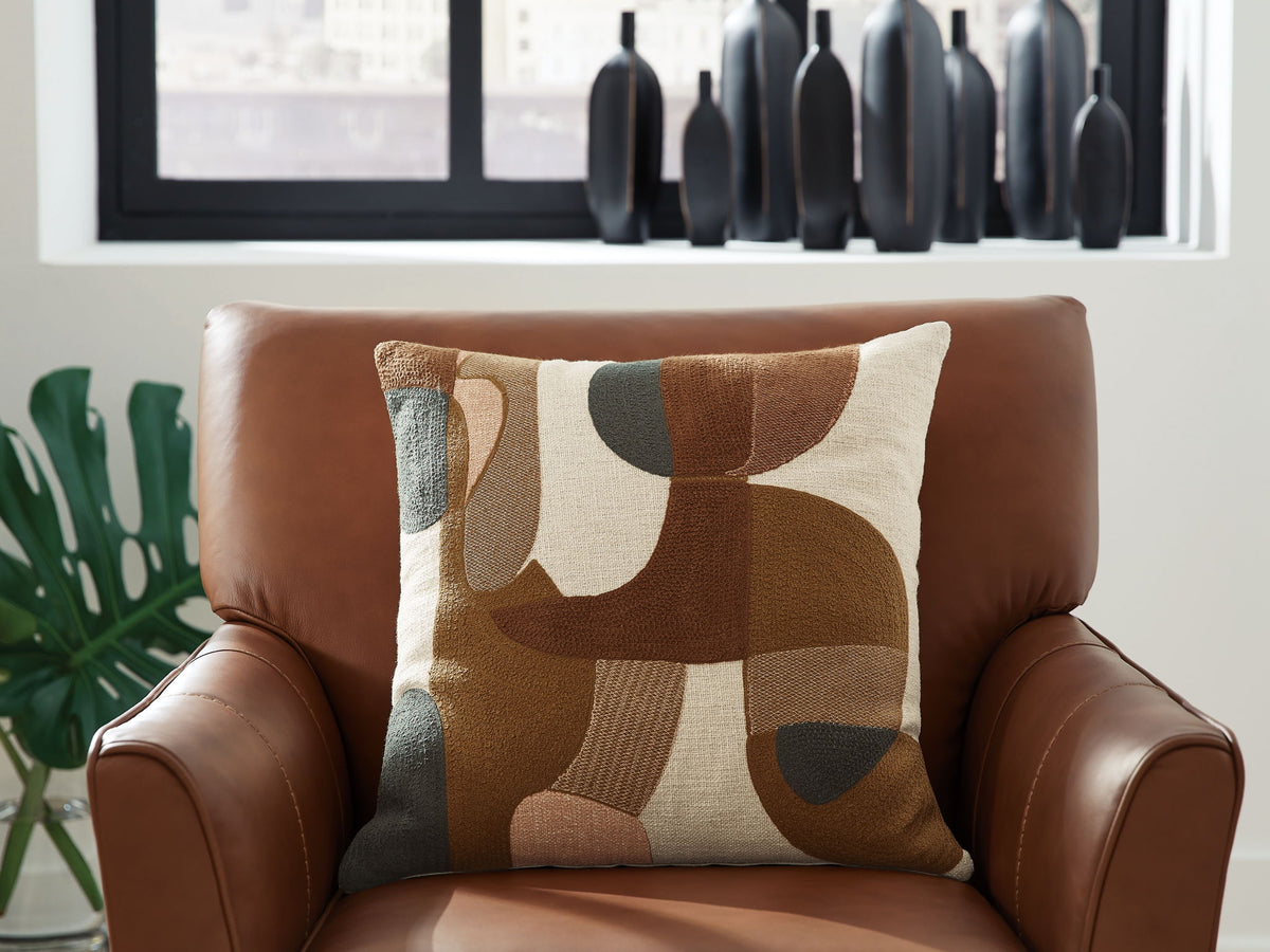 Hallam - Pillow (Set of 4) - Sienna / Gold / Charcoal by Ashley – view 4