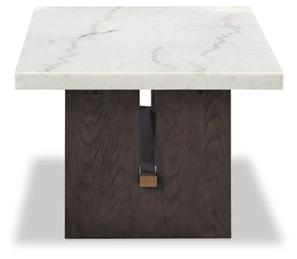Burkhaus - Rectangular Cocktail Table - White / Dark Brown by Ashley – view 4