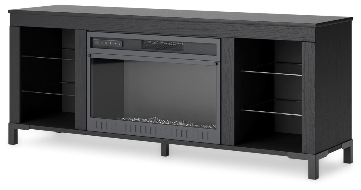 Cayberry - TV Stand With Fireplace - Black by Ashley – view 4