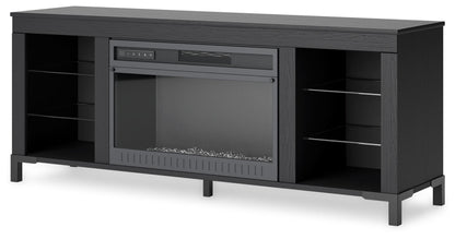 Cayberry - TV Stand With Fireplace - Black by Ashley – view 4