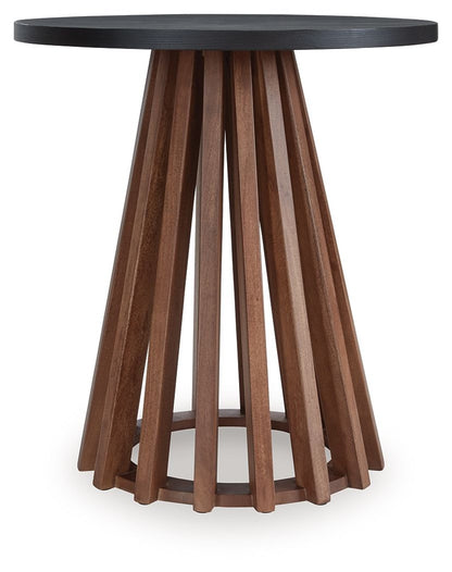 Kallari - Round End Table - Warm Brown / Black by Ashley – End Tables