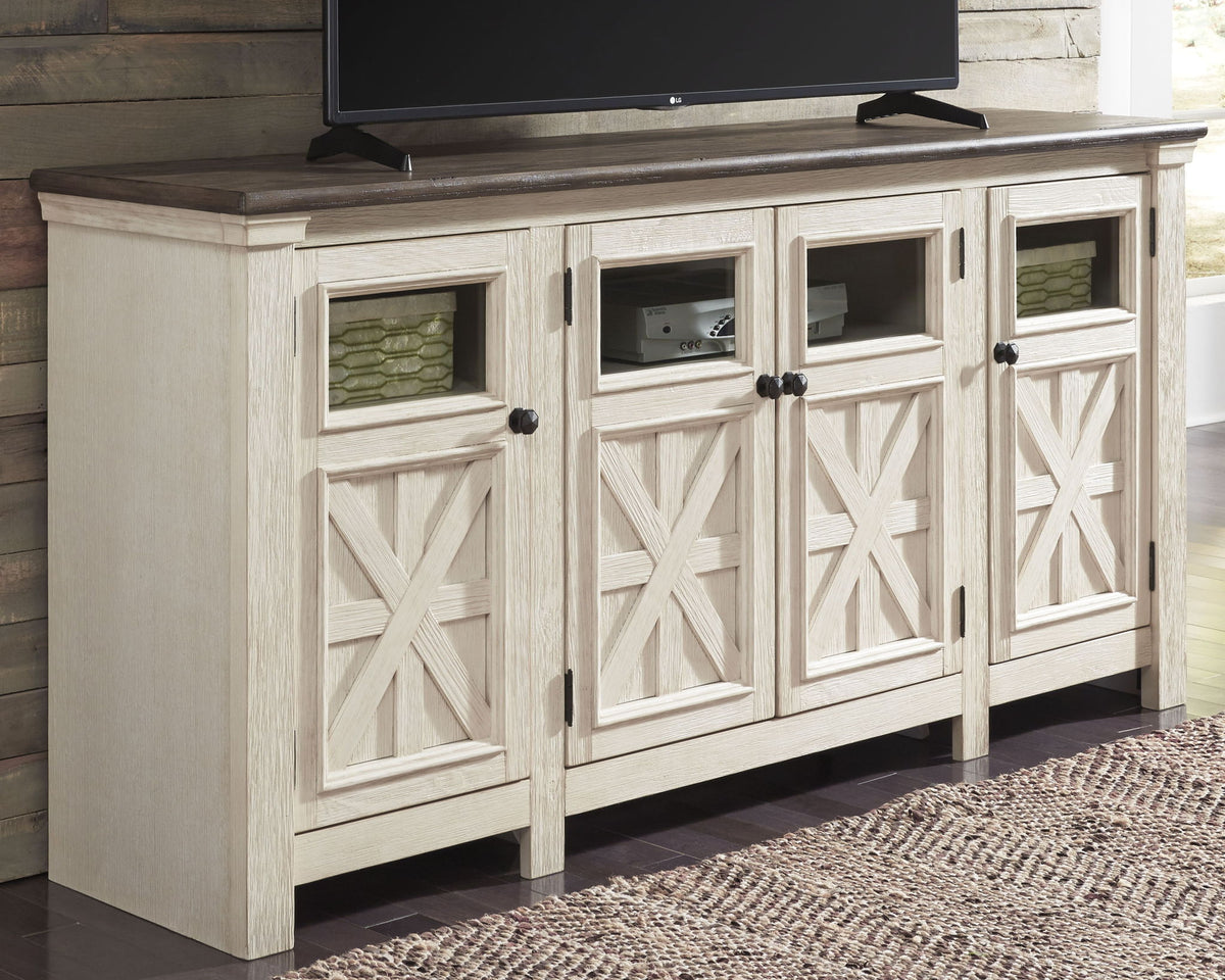 Bolanburg - Extra Large TV Stand - White / Brown / Beige by Ashley – view 4