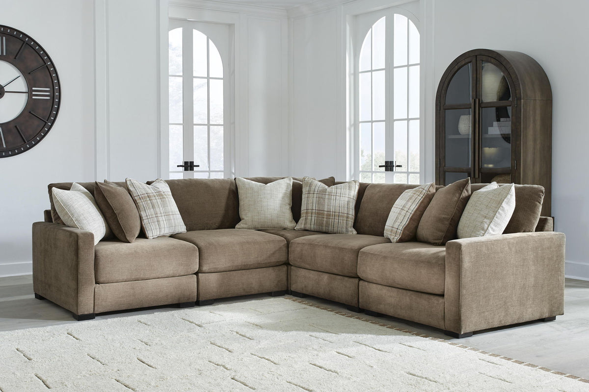 Camellia-Court - 5-Piece Sectional - Coffee – view 3