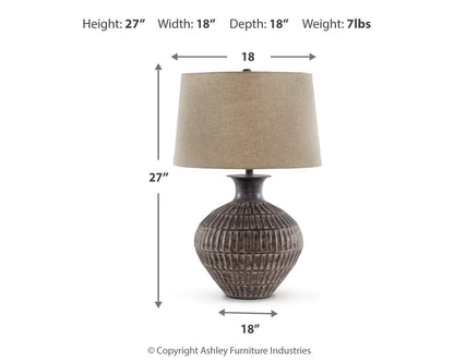 Magan - Metal Table Lamp  - Antique Bronze Finish by Ashley – view 4